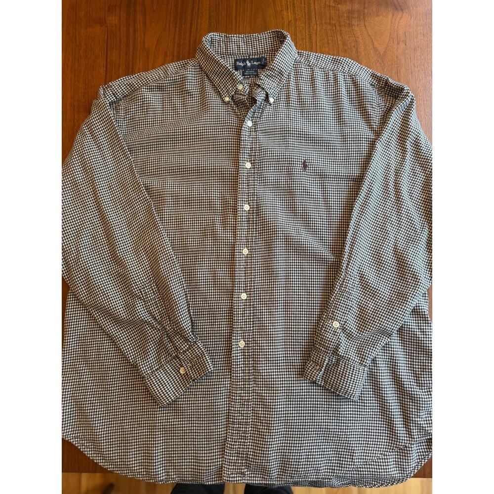 Polo Ralph Lauren Blaire Fit Black & White Gingham Button-Down - Size XL